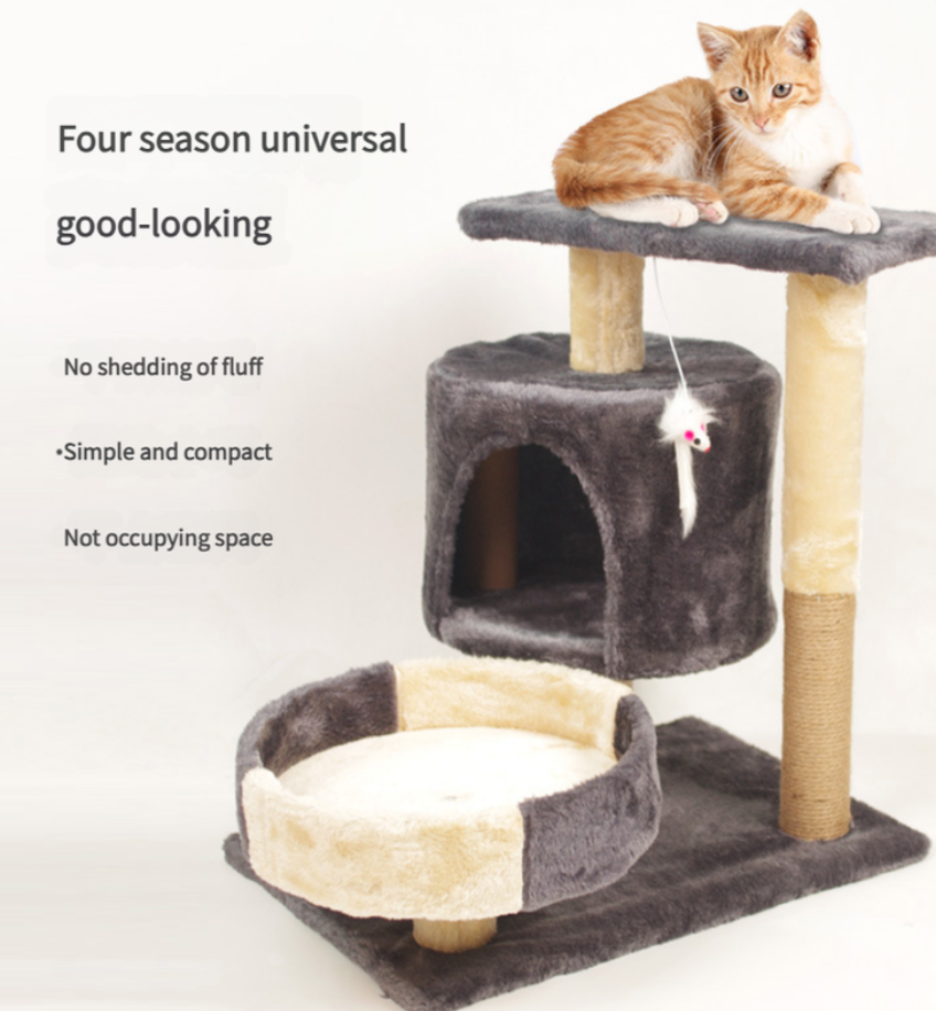 Natural Solid Wood Cat Climbing Frame 50*33*53CM