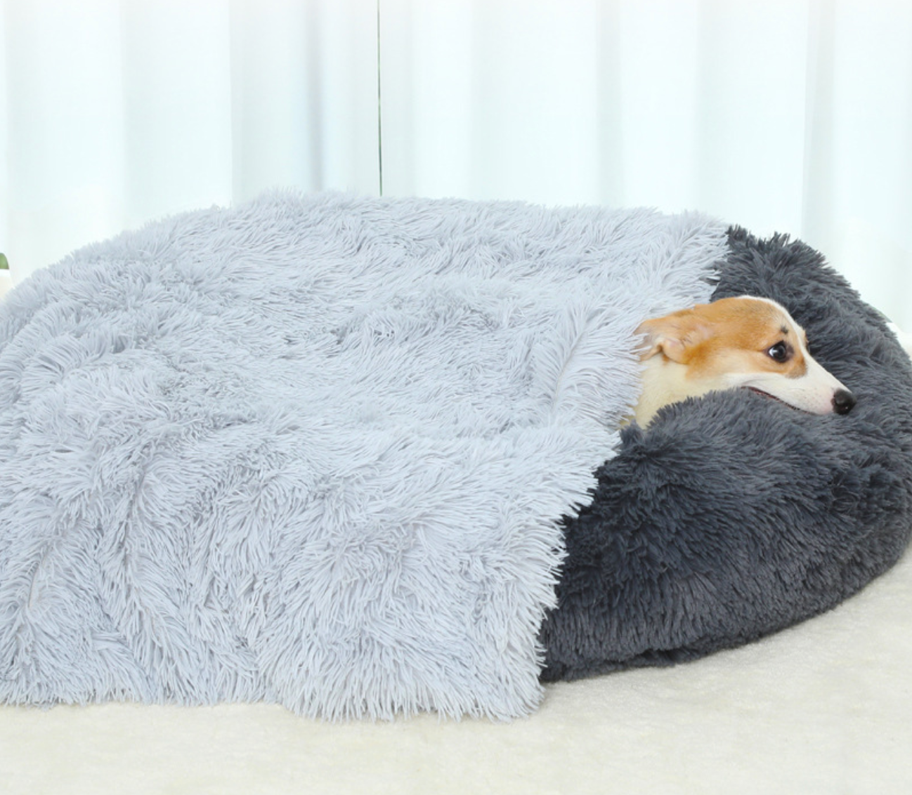 Fluffy Pet Blankets-Soft Faux Fur, Anti-Anxiety Cozy Throws for Cats and Dogs, M 80*55cm