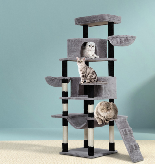 Cat Tree 161cm Tower Scratching Post Scratcher Wood Condo House Play Bed